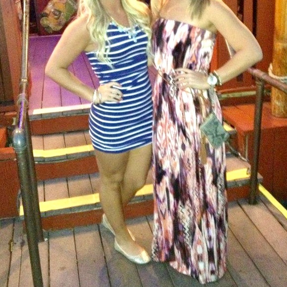 Forever 21 Essentials Navy Striped Dress SP - Picture 2 of 7